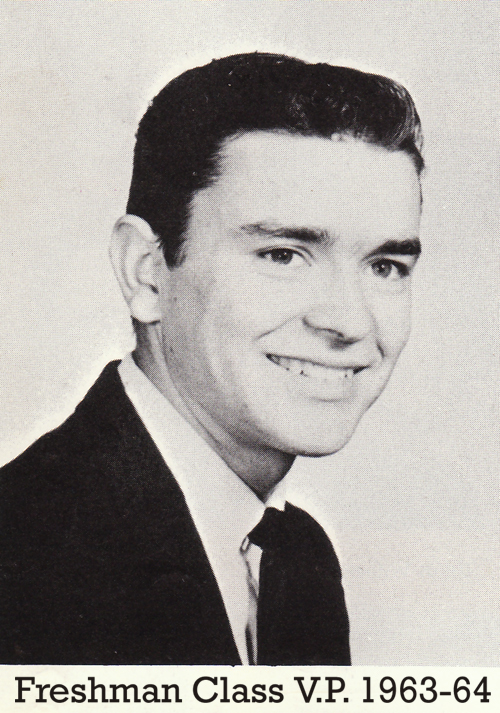 Photo of Elvin as Freshman Class V.P. 1963